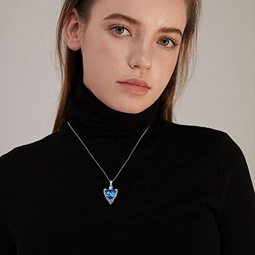 JUSTKIDSTOY Eagle Necklace for Women 925 Sterling Silver Hawk Bald Eagle Pendant Necklace with Blue Crystal Jewelry Graduation Gifts for Daughter Girlfriend4