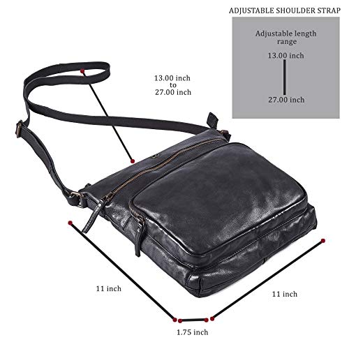 Image of Crossbody Bags for Women Genuine Leather Purse Handmade Vintage Shoulder Bag Crossover Pocketbook Adjustable Strap | Handmade