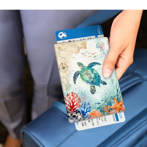 Image of FINTIE Passport Holder, Slim Travel Wallet RFID Blocking Card Case Cover Passport Cover Protector Essentials with Credit Card Slots for Women /Men | Slim