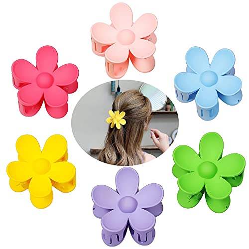 Flower Hair Clips Big Matte Hair Claw Clips Flower for Thick Hair Claw Clips Cute Flowers Hair Accessories Colorful Large Flower Clips for Hair