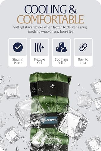 Image of Equinavia Cool Relief Therapy Equine Ice Boots for Horses-Gel Cooling Wraps | Reusable Horse Ice Boots, Soothing Ice Wraps for Horses Recovery Cool Gel for Tendons and Ligaments Soreness After Exercise