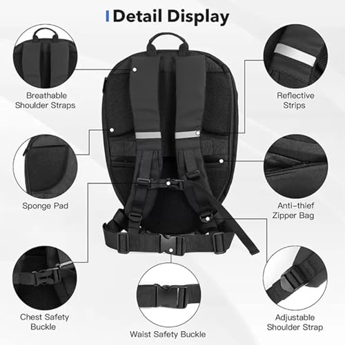 Accessoires de moto indispensables : sac à dos étanche à coque rigide et LED - 5