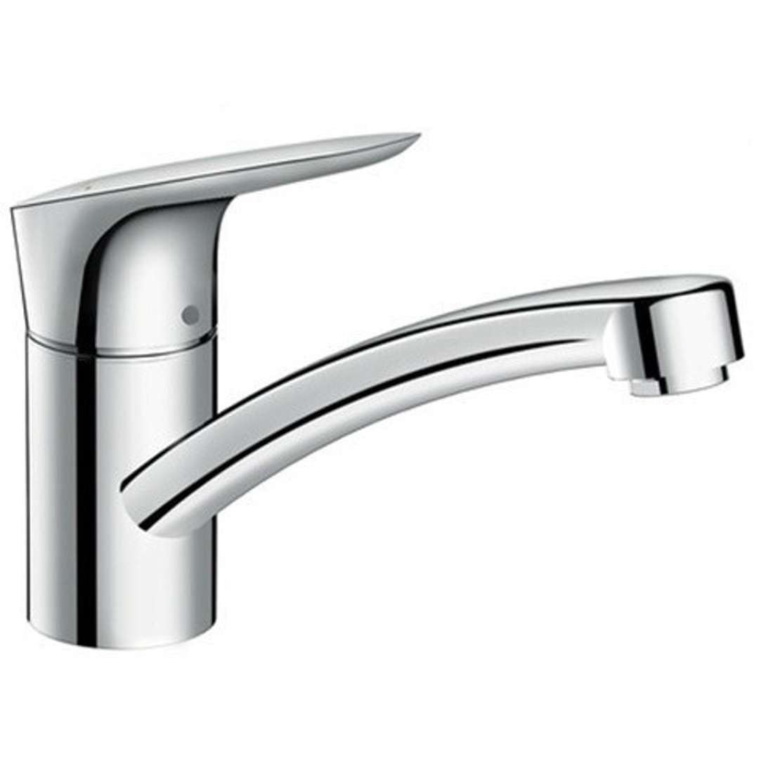 Hansgrohe Chrome Logis Kitchen Tap 120 Mm High With 360° Swivel Spout, Coolstart Energy Saving Function And Reduced Flow Rate, 71837000