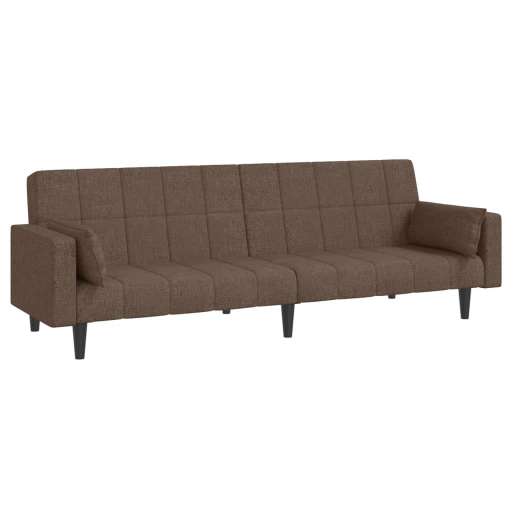 Divano Letto a 2 Posti con 2 Cuscini Tortora in Tessuto,Divano da Soggiorno,Divano di Design Moderno,Divano Letto 2 Posti Economico-375839