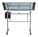 Studio Designs Vision Bastel- und Zeichenstation – 90,2 x 60,3 cm (B x T), silberblaue Glasplatte, Zeichentisch mit Bleistiftschubladen, seitlichen Ablagen und integrierter Bleistiftleiste,