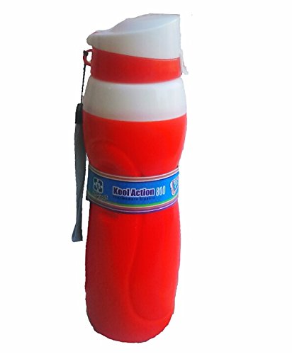 Pawan Plastic Kool Action Big bpa Free red Thermos spillproof Insulated Thermos Sports/Cycling/School Water Bottle with flip Cap for Kids and Office (800 ml)