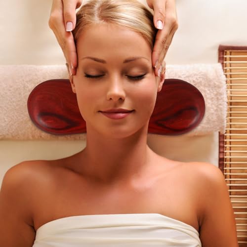 Oreiller en bois pour cervicales relaxation cou coussin dur marron lisse - 4