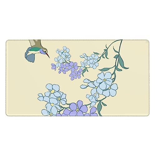 Tapis de souris orchidées HYTTER 41x75cm en caoutchouc pour bureau fleuri