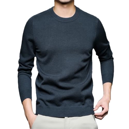 Men's Thick Wool Sweater Crew Neck Pullover Warm Casual Jumper Winter Middle-Aged and Youth Top