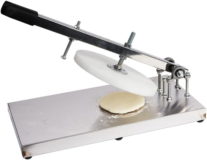 9.5Inch Pizza Dough Press Machine Stainless Steel Household Pizza Press with Plate Portable Commercial Dough Chapati Sheet Pizza Kitchen Dough Maker Tool