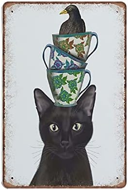 Dreacoss I Am Tuxedo Cat Tin Signs, Cat Lover Gift Wall Decoration, Vintage Poster Metal Sign Bar Club Novelty Funny Kitchen Retro Parlor Garage Gifts, 30X40cm