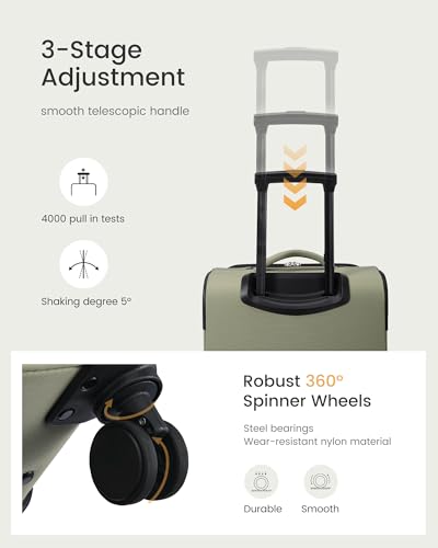 Image of LOVEVOOK Carry On Luggage 22x14x9 Airline Approved 22inch Softside Suitcase
