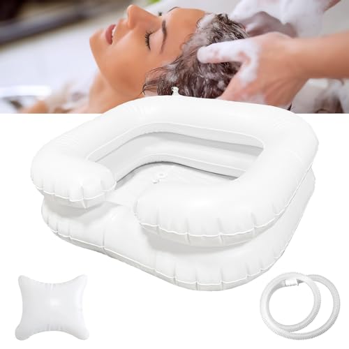 TZEKING Lavandino gonfiabile,Bacino gonfiabile per capelli portatile,Lavatesta Gonfiabile con Tubo