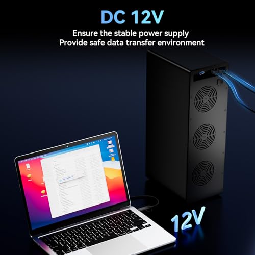 Image of CENMATE Aluminum 12 Bay Hard Drive Enclosure with Cooling Fan for 2.5 inch /3.5 inch SATA HDD /SSD with USB A /C 3.0, Support Hot Swappable, Tool-Free HDD Enclosure, DAS(NO RAID /NAS)