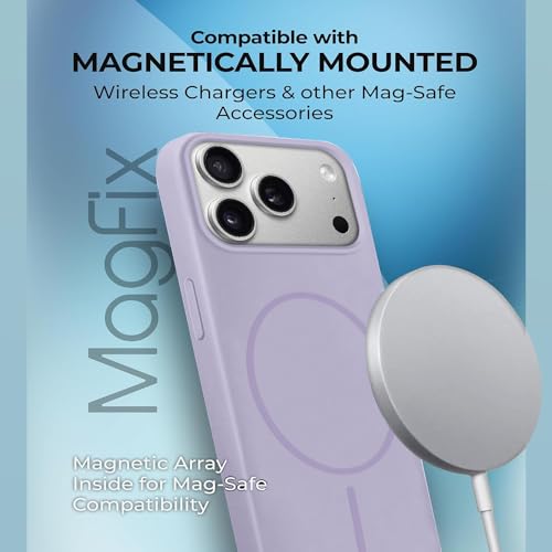 Image of iPhone 17 Pro Silicone Magsafe Case | Shock Proof Design & Camera Protection | Premium Rubberised Apple iPhone 17 Pro Cover (Microfiber Lining) | Magnetic Liquid Silicone - Purple