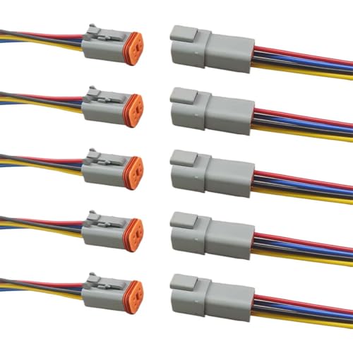 KITUREK 5 Pair 4 Pin Deutsch Car Electrical Connector Male and Female Plug