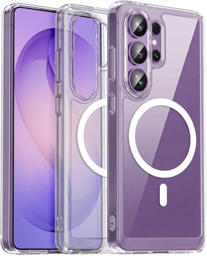 Image of QsmQam Crystal Hybrid Back Case Cover Compatible with Samsung Galaxy S26 Ultra |Compatible with MagSafe| Clear Protective Case | Transparent Back Case-(Military-Grade Polycarbonate + TPU,Dual Layered)
