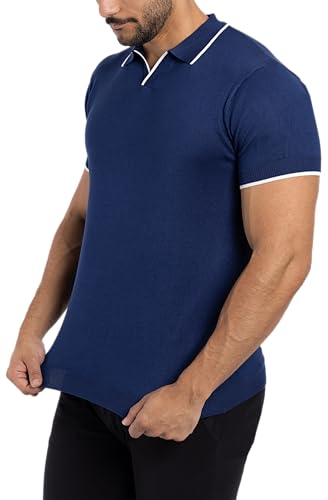X RAY Mens Knit Polo Sweater Short Sleeve, Fashionable Sweater Polo Top Knitted Tops for Men4