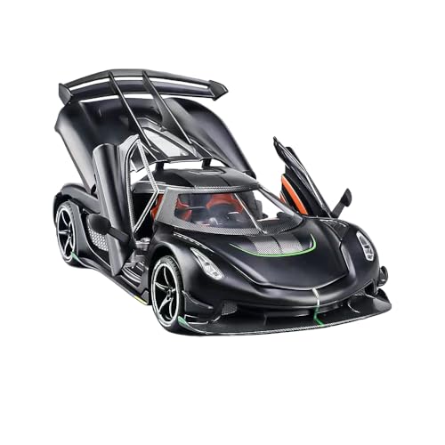 Modelo de coche Therina Jesko 1:24 negro con sonido y luz miniatura 1