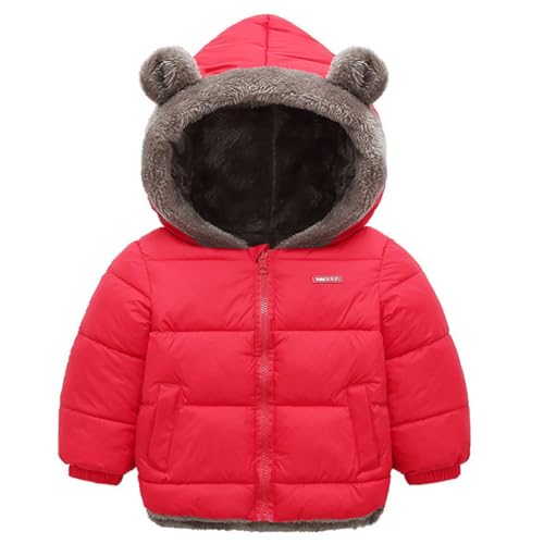 WEONEDREAM Toddler Baby Boys Girls Winter Fleece Jacket Unisex Little Kids Warm Hooded Outwear Coat 1-5T