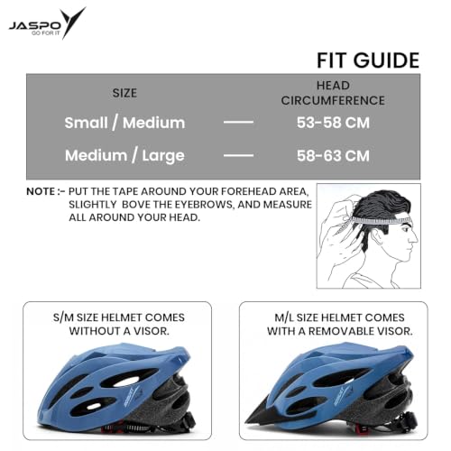 Image of Jaspo Robust Plus Cycling and Skating Helmet for Kids & Adults | 170g Lightweight & Adjustable |Sports Helmet | Quick-Release Buckle & Padded Chin Strap | Ideal for Cycling, Skating & Outdoor Use