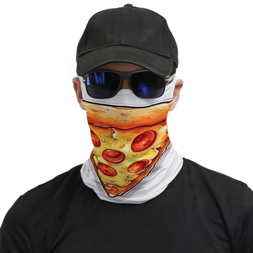 Neck Gaiter Cartoon Pizza Face Mask for Travel Face Cover Scarf for Men Women Elastic Headbands Wind-proof Bandana for Skiing Fishing Hiking Cycling3