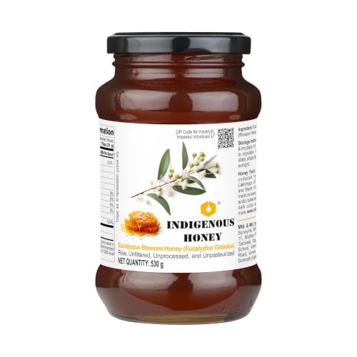 Image of INDIGENOUS HONEY Organic Eucalyptus Honey Raw Unfiltered 17.64 oz