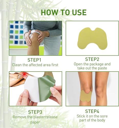 Image of Pain Relief Patches, Wormwood leaves Dried Ginger Camphor Borneol Natural Herbal Patches, Sticker 12-Hour Relief of Joint Pains Patch for Knee, Back, Neck, Shoulder Pain (10 StickerS)