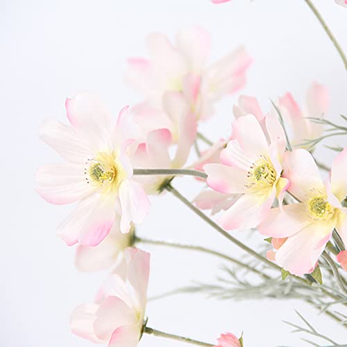 2 Pcs Artificial Flowers Plants Calliopsis Silk Flower Arrangements Wedding Bouquets Decorations Plastic Floral Table Centerpieces For Home Kitchen Garden Party Decor Approx 23.6'' High - Light Pink #TOP4
