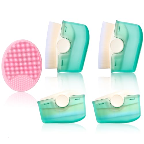 Lotion Brush Set - Sunblock Applicator Child-Safe for Face and Body, Lotion Applicator Sun Cream Brush with Protective Caps and Cleaning Mat, Travel Size,Clearance (2 Pack -Green)