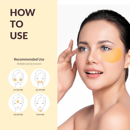 Terrazen Adesivos para os olhos coreanos com retinol e ouro 24K - Máscara de hidrogel para olheiras,