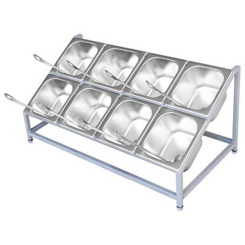 Dispenser per condimenti in acciaio inox con scomparti multipli per caffetterie, ristoranti, tavoli da buffet e dispense alimentari, soluzione di conservazione durevole per salse e condimenti