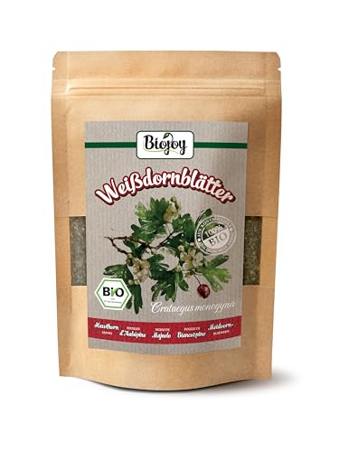 Biojoy Hojas y flores de Espino Orgánico (100 g), secas y cortadas, para Té e Infusión (Crataegus monogyna)