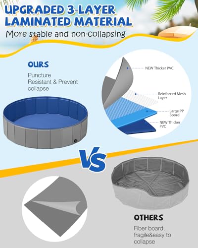YSJILIDE Piscina portátil para cães PVC para animais de estimação piscina dobrável para cães, piscin