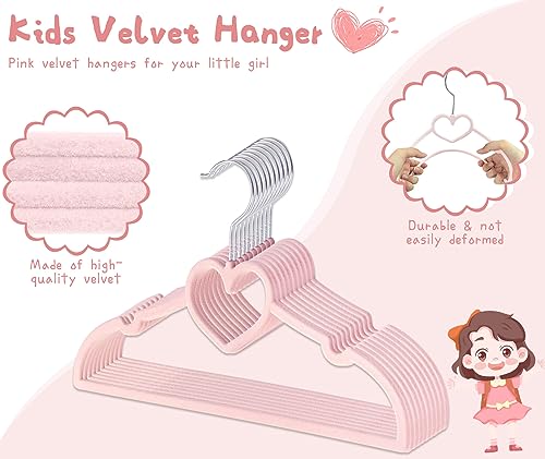 Gosche USZ1724 Kids Velvet Hangers (12.8 Inch - 50 Pack), Non-Slip Baby Clothes Hangers For Closet thumb #3