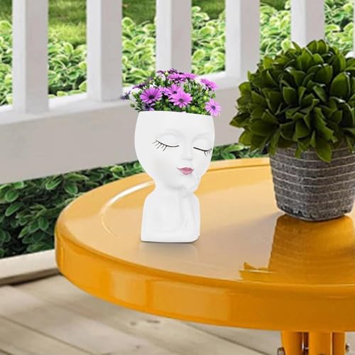Sculpture en résine peinte à la main de 15 cm pour plante d'exception