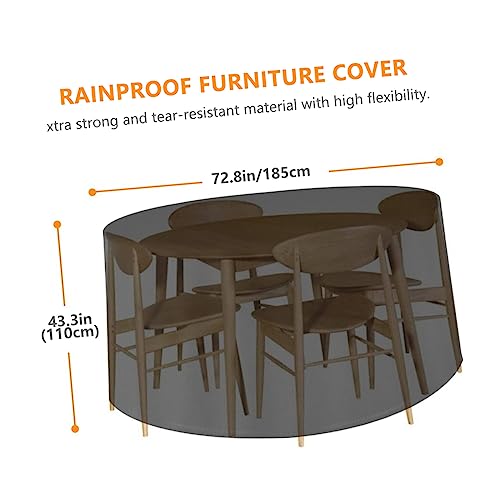 Housse table ronde jardin imperméable bâche mobilier extérieur 185cm