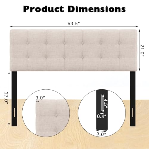Giantex GT10406GR-HU Linen Upholstered Headboard thumb #2