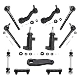 Detroit Axle - Front 13pc Suspension Kit for 1996-2002 Chevy GMC Express Savana 1500 2500 3500, Inner Outer Tie Rods, Adjusting Sleeves, Sway Bars, Pitman Arm, Idler Arms w/Brackets Replacement