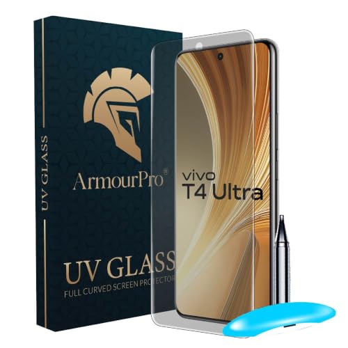 Image of ArmourPro Matte UV Tempered Glass for Vivo X200 and Vivo T4 Ultra 5G, Curved Screen Protector, Anti-Glare, Edge-to-Edge Coverage, Fingerprint Friendly, Case Friendly | Pack of 1