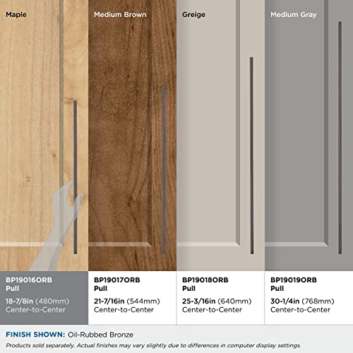 Amerock | Cabinet Pull | Oil Rubbed Bronze | 18-7/8 Inch (480 Mm) Center To Center | Bar Pulls | 1 Pack | Drawer Pull | Drawer Handle | Cabinet Hardware #TOP2