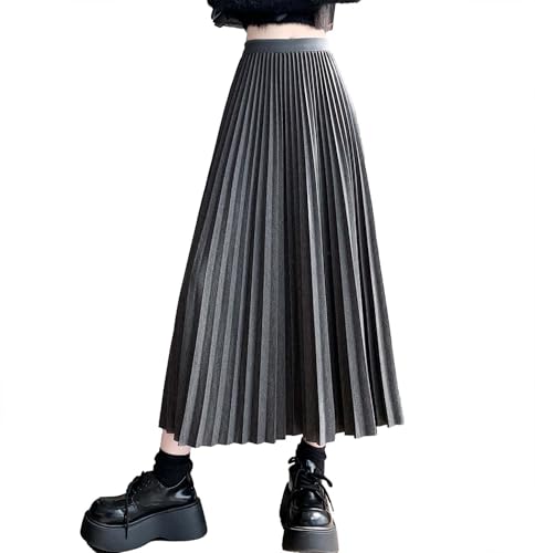 Jupe longue plissée élégante taille haute pour le bureau et sorties
