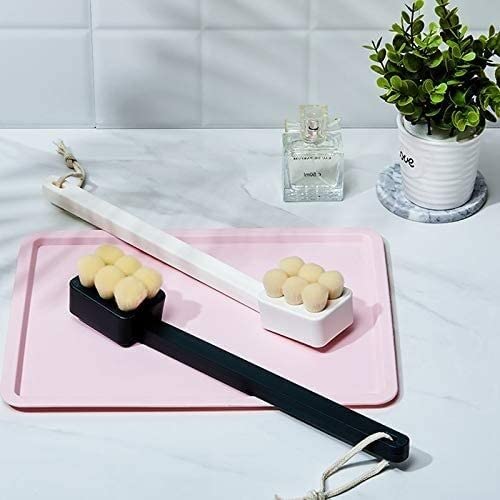 Depurador de baño, esponja de ducha, cepillo corporal, esponja vegetal, ducha, esponja corporal, ducha de esponja, exfoliante, pelota de baño, mango largo, cepillo de baño de pelo suave, toalla de bañ