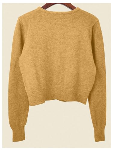 Image of SHENHE Women's Crewneck Button Down Long Sleeve Cardigan Loose Casual Sweater Top