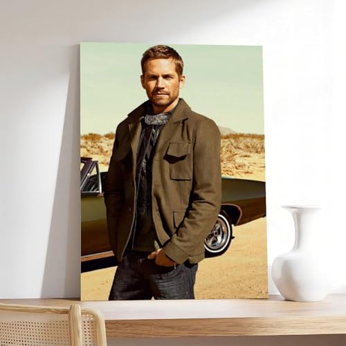 Poster Paul Walker Toile Cadre 30x45 cm GFDJT Tableau Mural Déco Chambre Affiche