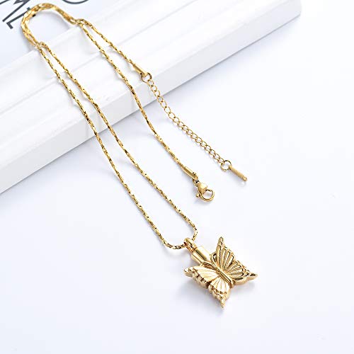 Imrsanl Butterfly Cremation Jewelry Charm Memorial Locket Ash Pendants - Urn Necklace for Ashes Keepsake Jewelry4