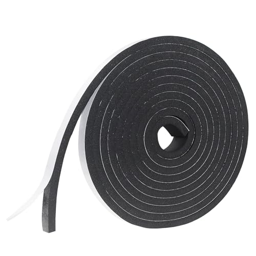 Foam Insulation Tape self Adhesive, 1/2In x 3/8In x 16.5Ft Weather Stripping for Doors and Windows,Sound Proof soundproofing Door Seal,Weatherstrip,Pipe Cooling, Air Conditioning Seal Strip