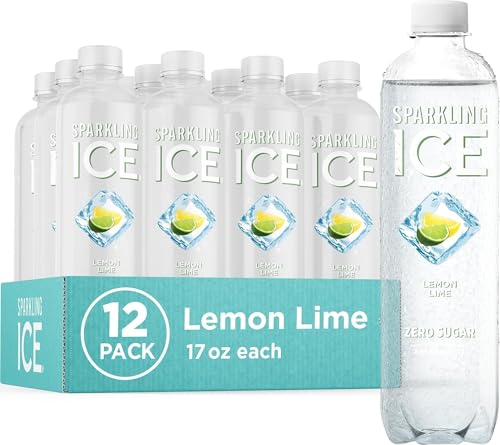 Sparkling Ice, Lemon Lime Sparkling Water, Zero Sugar Flavored Water, with Vitamins and Antioxidants, Low Calorie Beverage, 17 Fl Oz (Pack of 12)