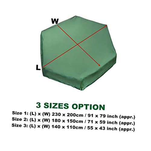 Couverture de bac à sable hexagonale SOIMISS en tissu Oxford vert pliable