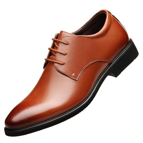 Dress Shoes for Men Men's Leather Flat Shoes Rubber Sole Office Business Wedding Footwear for Spring and Autumn